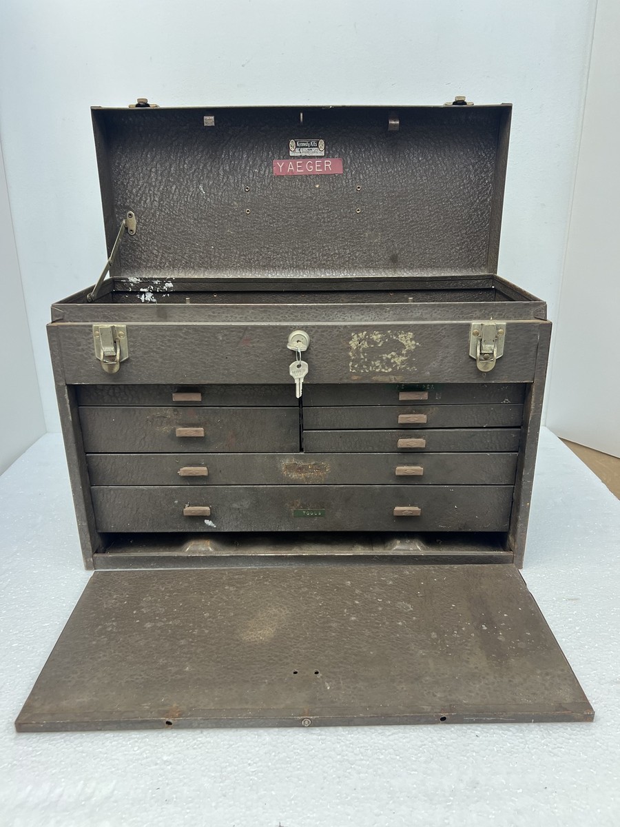 Vintage Kennedy Kits 520 Machinist Tool Box Chest 7 Drawer w Key