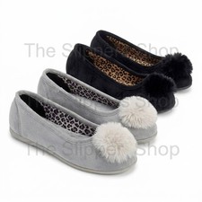 'JULIE' Ladies Ballerina Slipper with Slip resistant Rubber Sole - POST FREE
