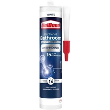 UniBond Anti-Mould Kitchen & Bathroom Sealant White 274g Silicone Waterproof Fix