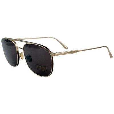 Tom Ford TF827 Jake Mens Metal Sunglass 28E Shiny Rose Gold 56-20 Brown Italy