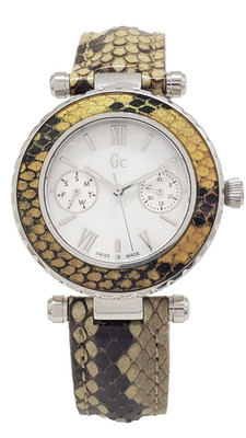 Guess Collection Python Leather White Mother of Pearl Dial Ladies Watch X35005L1