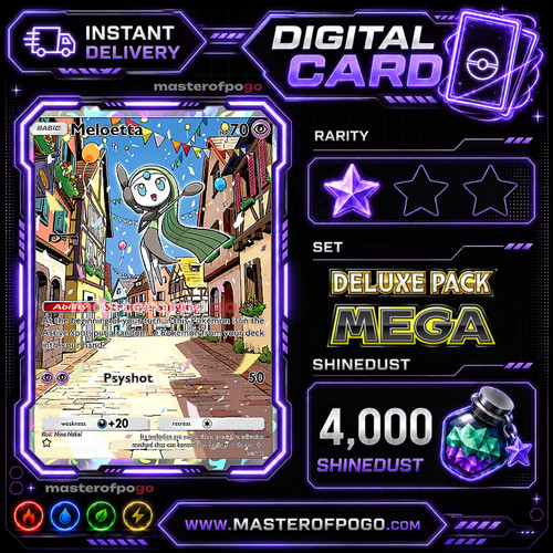 Pokemon TCG Pocket - Meloetta - Full Art 1 Star - English - Fast Trade - Digital