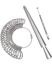 Meowoo Ring Sizer Measuring Tool Set, Ring Gauges with Finger Sizer Mandrel ...