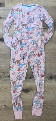 Mini Boden 9 Years Pink Pajama Set. Deer, Bunnies, Owls, Squirrels Duck Woodland
