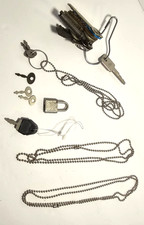 Mixed Key Lot Chains Padlock Keys Keychains Junk Drawer Parts Craft Scrap