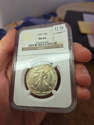 1934 P Walking Liberty Half Dollar NGC MS64 Well Struck Original Toned Patina