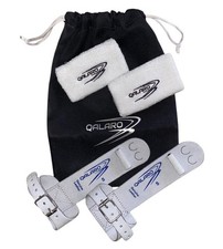 Single Buckle Star Grips for Girls Gymnastics Dowel Grips, 4" White Wristba...