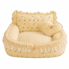 Dog Bed with Removable Pad Cushioned Dog Bed with Heart Pillow Calming for Dogs
