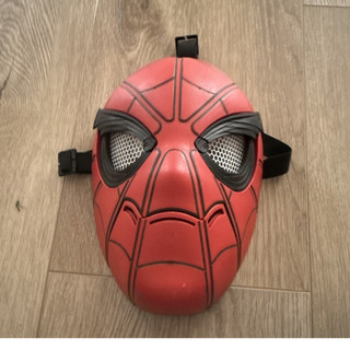 Spider Man Kids Unisex Red/Black Plastic Face Mask Adjustable Strap One Size