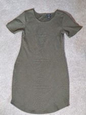 Rue 21 Dress Bodycon Army Green Textured Geometric Design Women's S Please Read