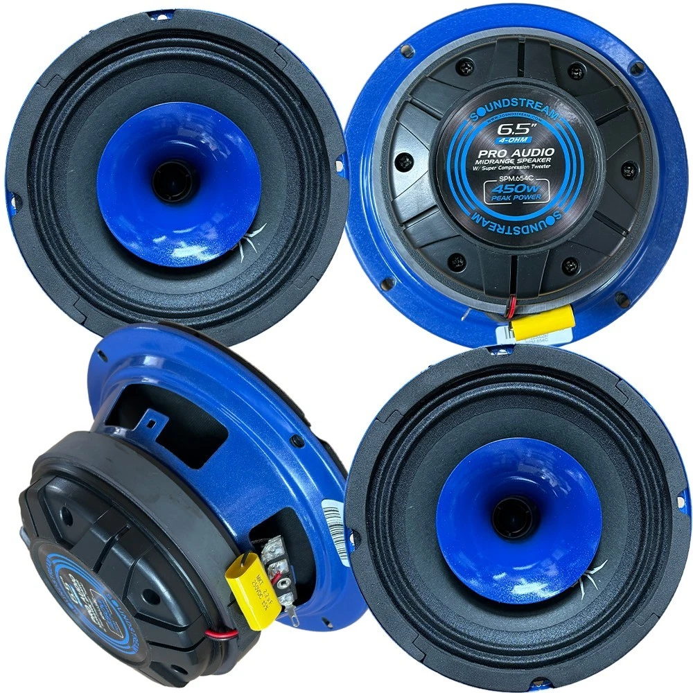 4X SOUNDSTREAM SPM.654C 6.5" 450 WATTS HORN MID-RANGE PRO AUDIO LOUD SPEAKERS
