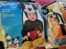 2-Disney Mickey Mouse Goofy Spirit Halloween Infant Baby Costume 6-12 Mo.