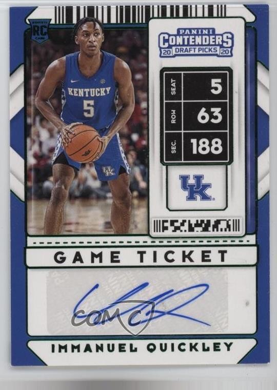 2020 Panini Contenders Draft Picks Sticker Immanuel Quickley Rookie Auto RC l4k