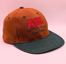 Vintage ABB Robotics C-E Tech Services Strap Back Hat Cap VTG Otto Brown Green