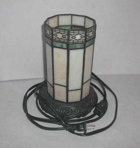 Vtg Hampton Bay Sonoma Stained Glass Accent Table Lamp Nightlight Bronze Tiffany