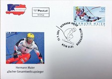 27# Briefmarken Ersttage &Ouml;sterreich - HERMANN MAIER - Gesamtweltcupsieger - 2004