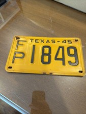 1945 Texas License Plate Vintage
