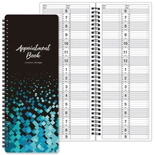 Appointment Book - Salon Appointment Book 11.5" x 4.7" 2 Columns Undated 6 AM...