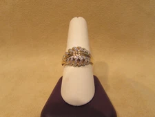 Lady's Diamond 14kt Yellow Gold Leaf Style Cocktail Ring