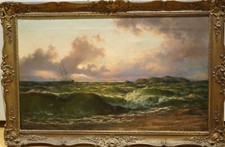 Large 19th Century After The Storm, Isle Of Arran Thomas Rose Miles Antique 