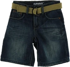 Flypaper Jeans Shorts Boys Regular Belted -Size 5, Dark Wash