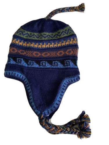 blue chullo hat