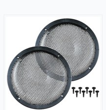  2 12" BLACK METAL SUBWOOFER RAISED GRILL'S FOR HARD HITTING WOOFERS FAST SHIP 