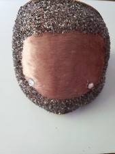 1950's Woman's Hat Brown Silver Beads One Size Vintage
