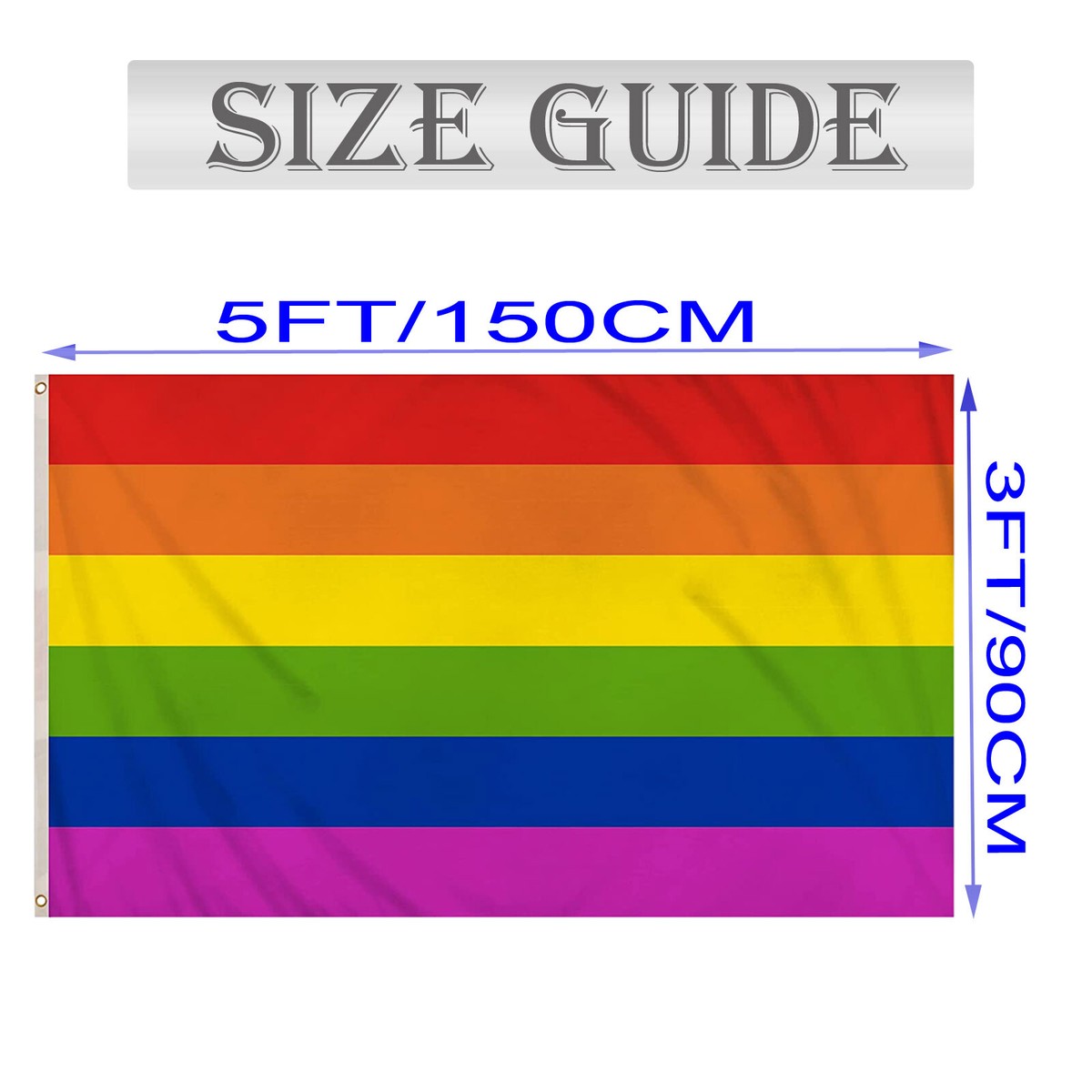Bandiera Arcobaleno Pride LGBTQ 5x3 Piedi | SHATCHI Per Festival E Parade