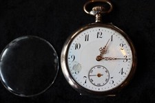 Galonne Taschenuhr Silber 800 mit Emailzifferblatt Gehäuse ziseliert, Werk schön