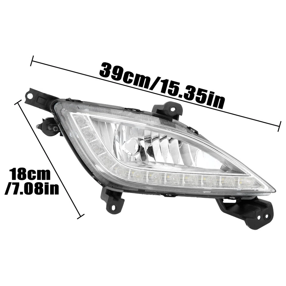 Luces antiniebla de parachoques delantero con cubierta Bazel para Hyundai Elantra GT i30 2012-2016 Foto 4 de 4