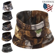 Camo Fleece Neck Gaiter Face Masks Washable Bandana Winter Warm Windproof Ski US