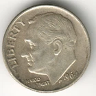 USA - 1964P Roosevelt Silver Dime - #20