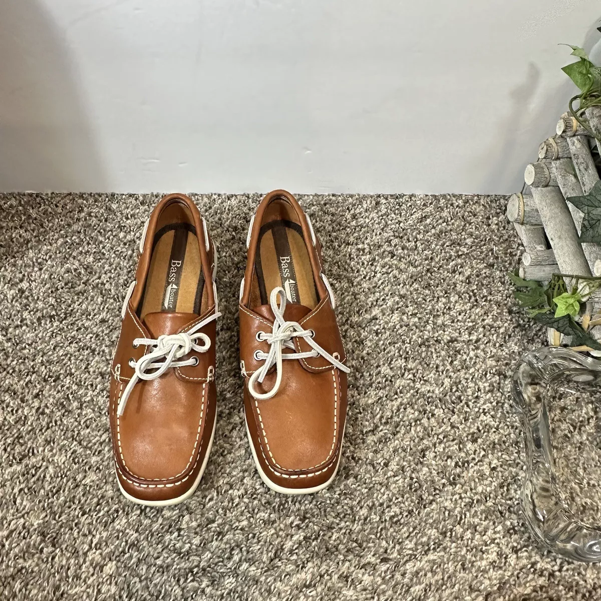 Bass Boater M Brown Leather Boat Deck Shoes Women s Size 7.5