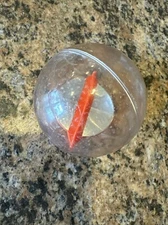 Vintage 1970s Playskool Clear Plastic Ball Baby Toy With Red Spinner Inside