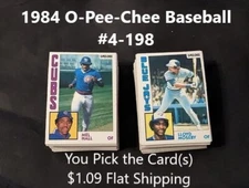 1984 O-Pee-Chee Baseball #4-198 YOU PICK THE CARD(S) $1.09 Flat Shipping