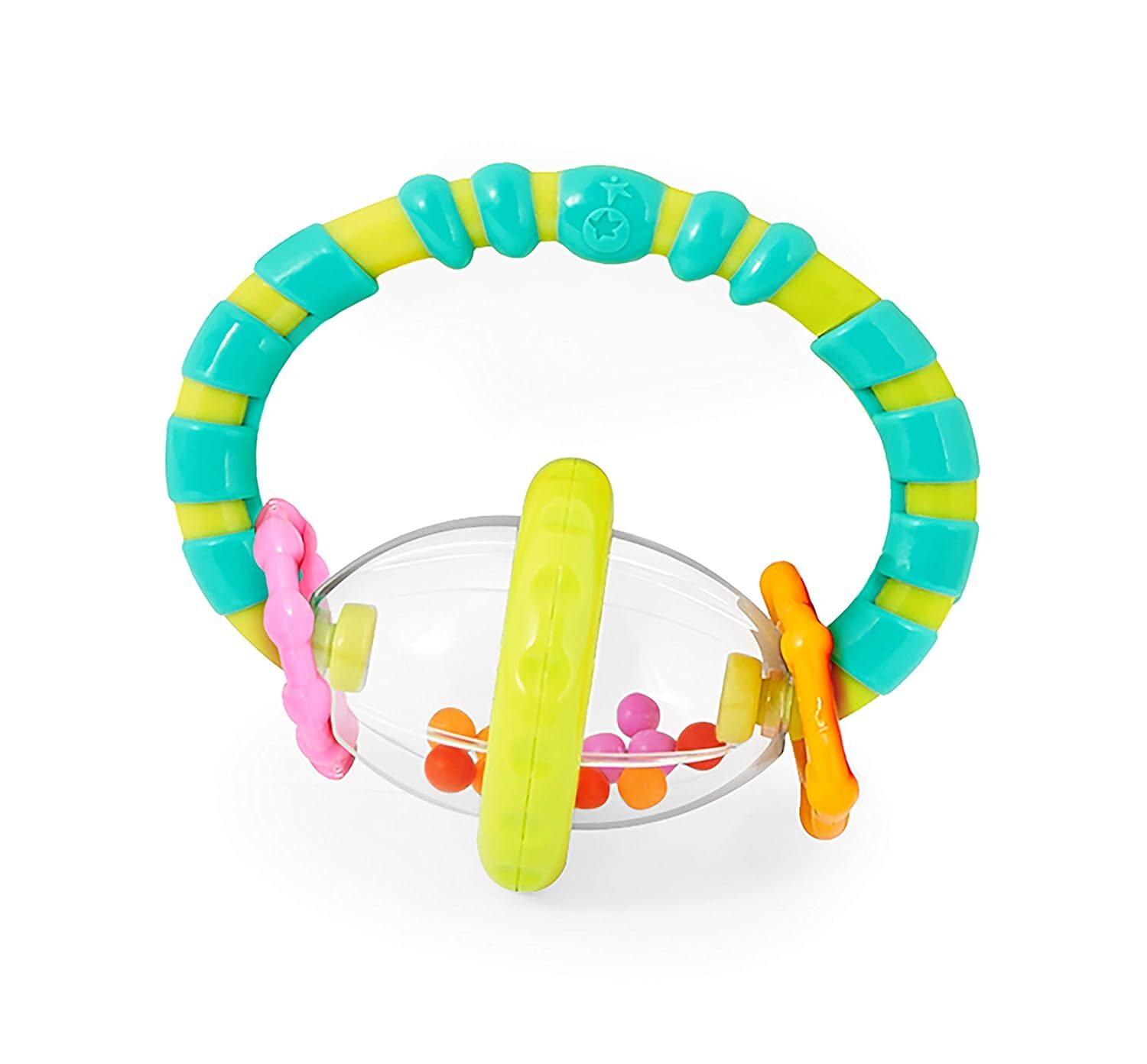 Bright Starts Spin Rattle & BPA-Free Teether Toy for Babies 3M+