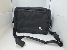 NEW Large Black /Green Vinyl Zippered Laptop Bag case  Shoulder Strap 15" x 11"