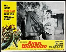 ANGEL UNCHAINED AIP Movie Lobby Card Poster Motorcycle Biker Gang Hell's Drama