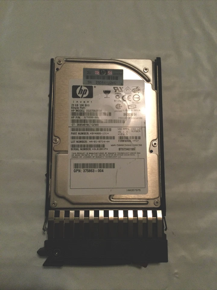 72GB 10K SAS 2.5" 12G Server Hard Drive Fits HP DL360 DG072A8B54 375696-002 - Image 2 of 4