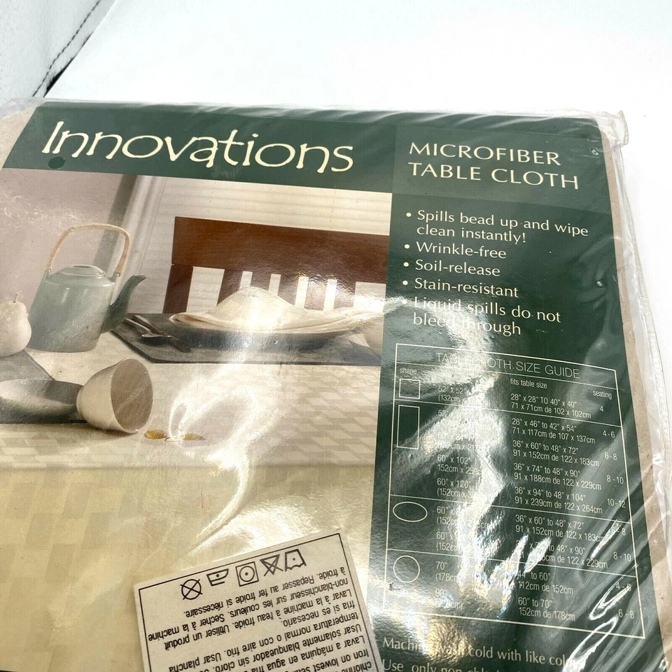 Fabric Tablecloth Moss Green 70" Round Rd Brussels Bardwil Linens Easy Care  - Image 3 of 4