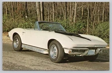 1967 White Corvette Stingray Roadster Convertible, Vintage Postcard