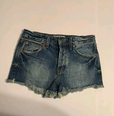 Free People Shorts Cutoff Distressed W24 Denim 