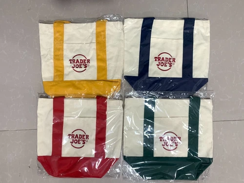 NEW Trader Joe’s Mini Canvas Tote Bag Set Of A Shopping Bag HAND READY TO SHIP