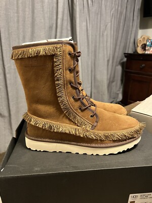 ugg white mountaineering Riki Lace Tall Mens Size 10 Brand New