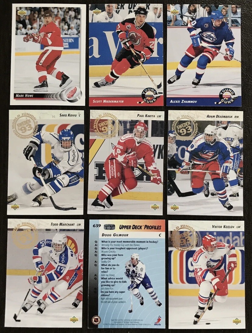 (VA) 1992-93 UPPER DECK HOCKEY SINGLES 500-640**SELECT**Your Cards🔽