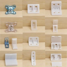 4/10/20Pcs White Plastic Mini Corner Cabinet Connector Brace Bracket Support
