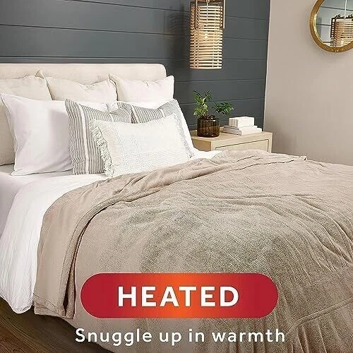 Manta térmica Sunbeam Royal Luxe Mushroom 12 ajustes de calor King Foto 2 de 4