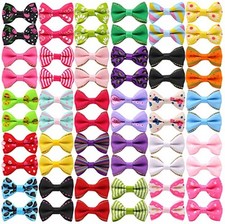 60PCS 30 Paris Cute Puppy Dog Small Bowknot Hair Bows with Metal Clips