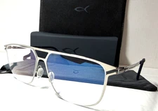 NEW BLACKFIN FUNDERS BF 746 COL. 100 SILVER TITANIUM AUTHENTIC EYEGLASSES 56-13